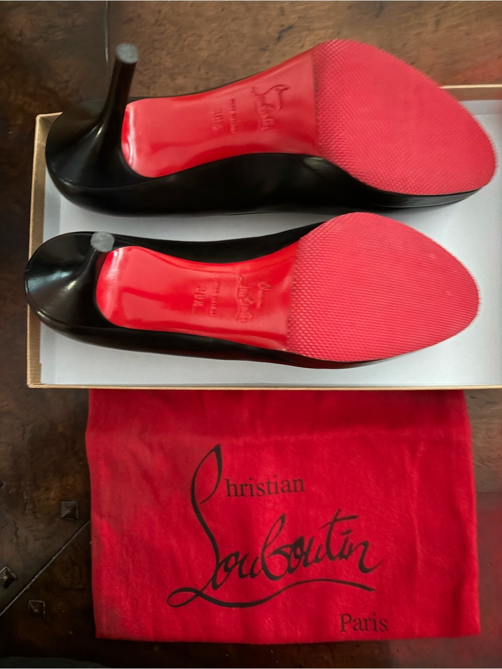 Christian Louboutin Black Patent Pumps size 8